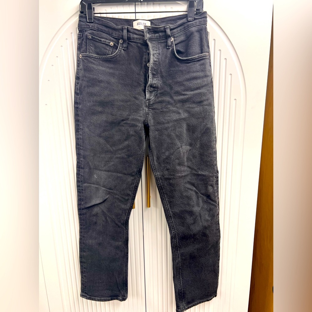 Agolde black jeans. 28 waist. High rise with straight leg